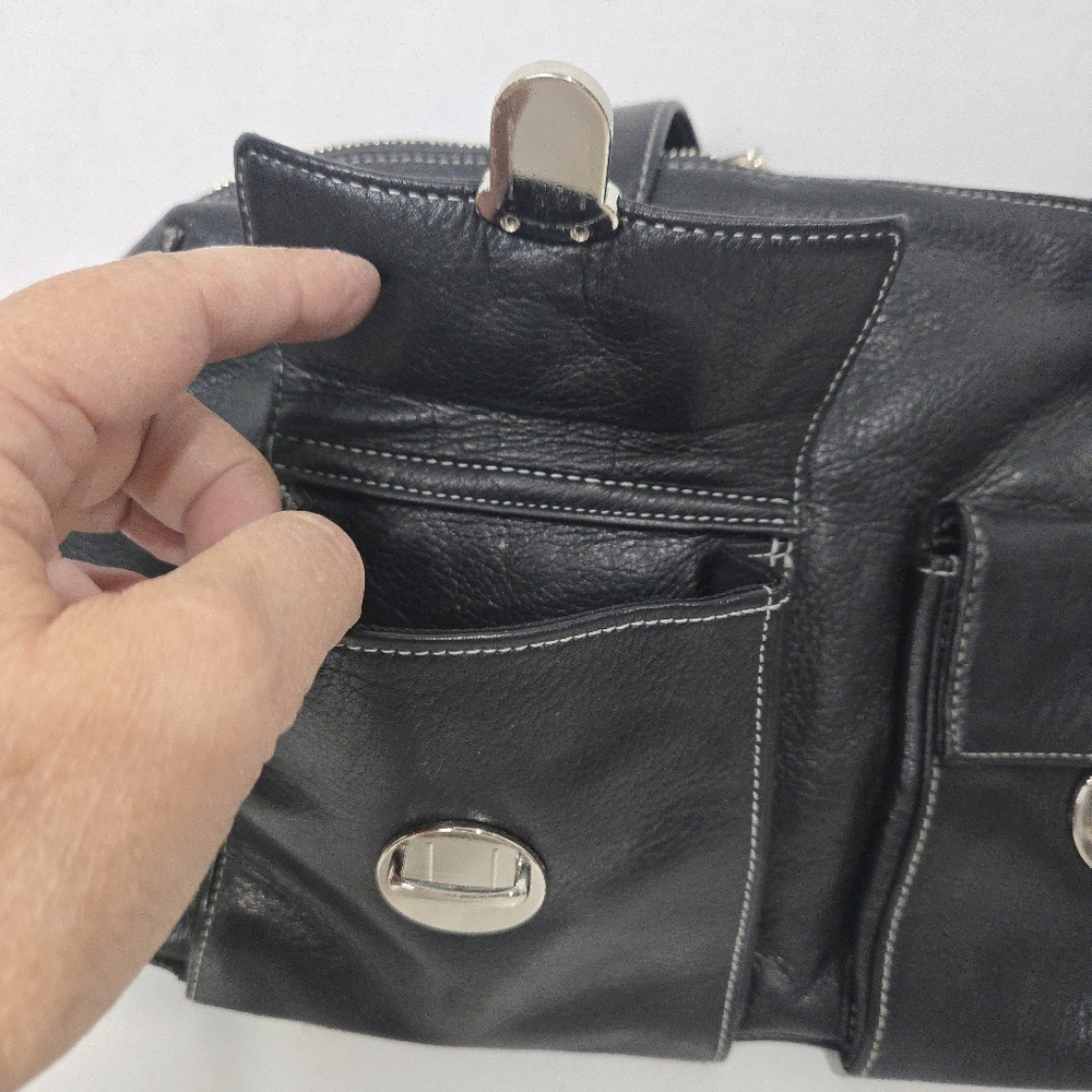Perlina Black Leather Purse - Picture 4 of 14